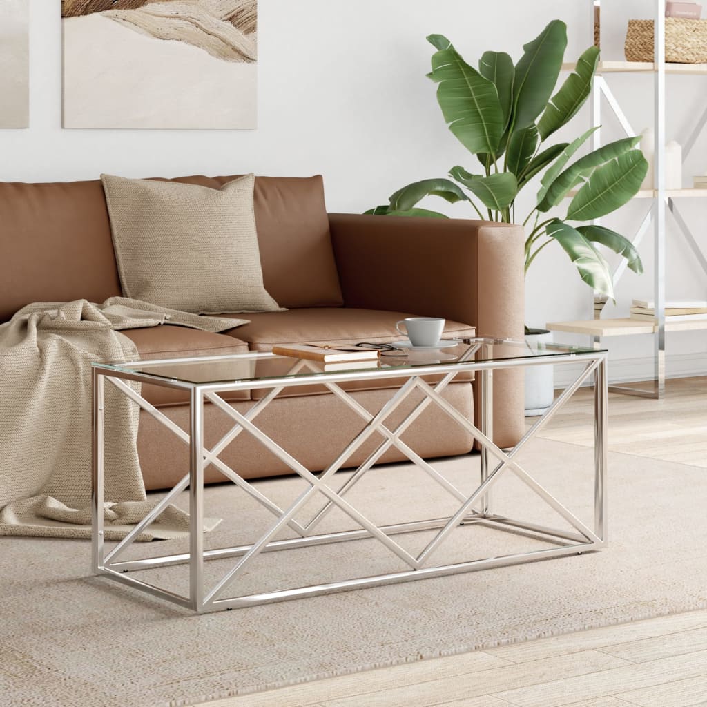 Coffee Table Stainless Steel And Solid Reclaimed