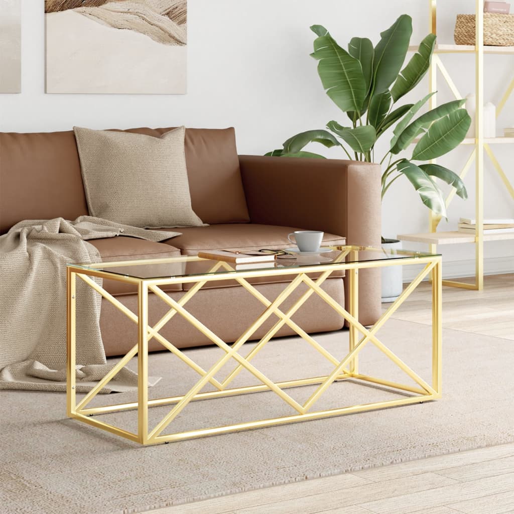 Coffee Table Stainless Steel And Solid Reclaimed