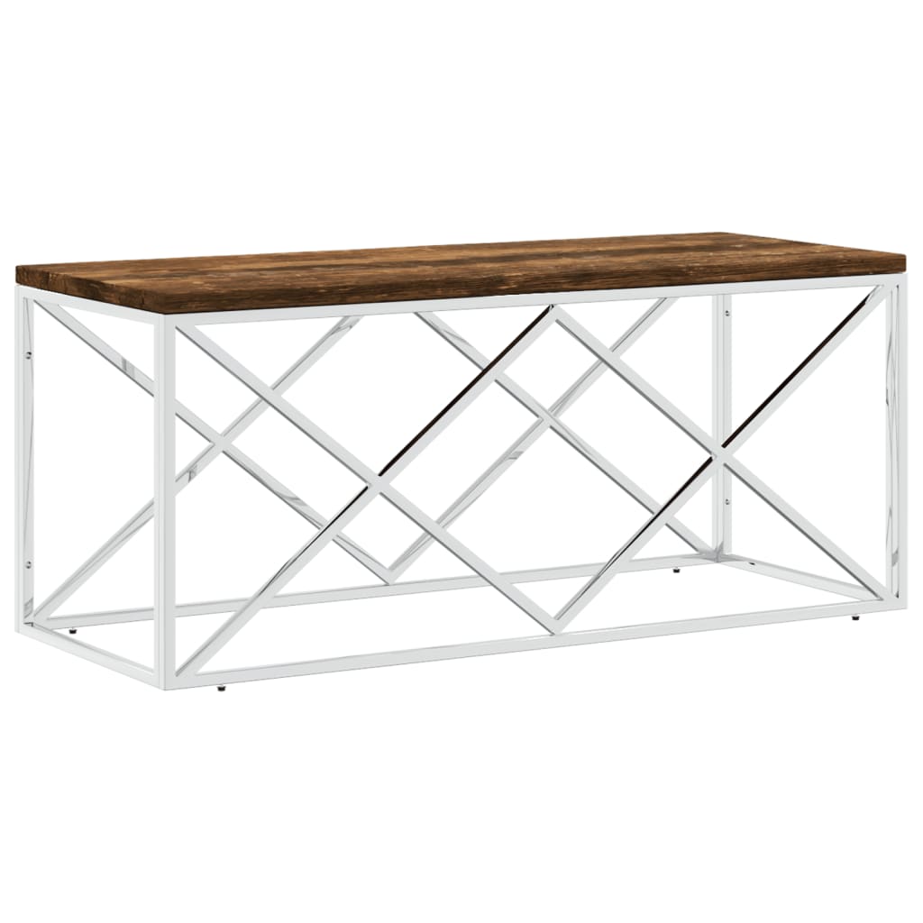 Coffee Table Stainless Steel And Solid Reclaimed