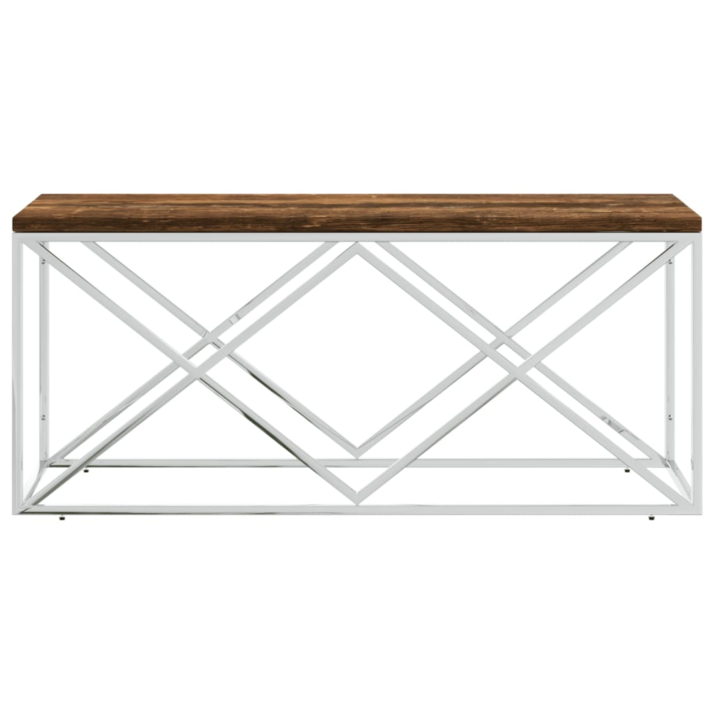 Coffee Table Stainless Steel And Solid Reclaimed