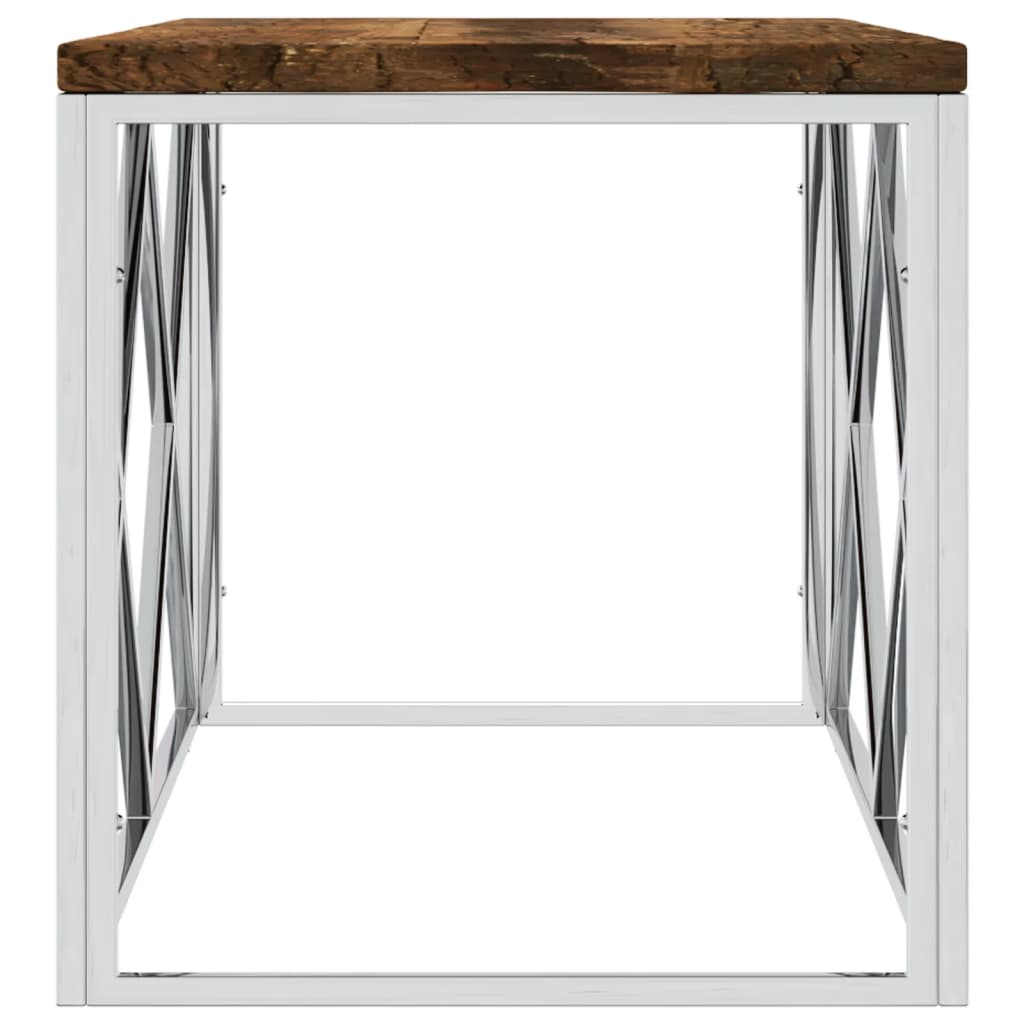 Coffee Table Stainless Steel And Solid Reclaimed