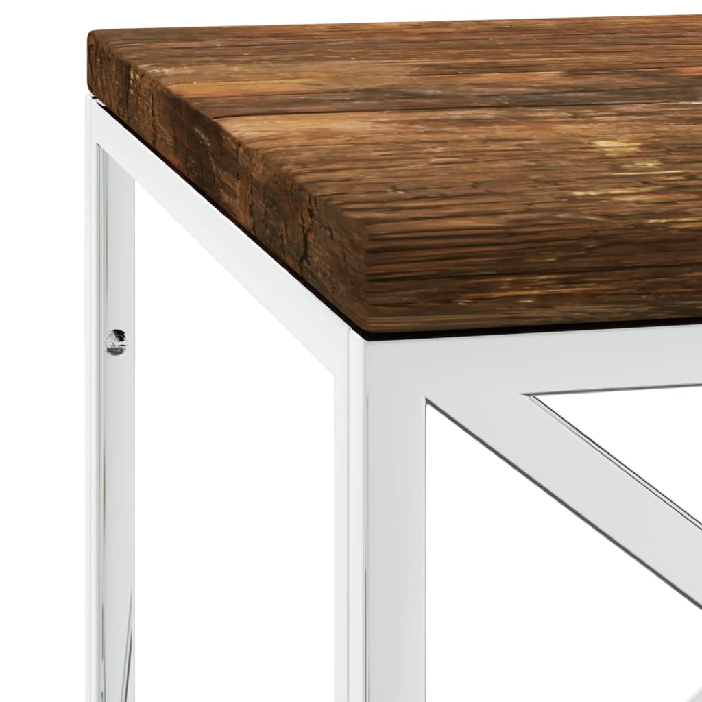 Coffee Table Stainless Steel And Solid Reclaimed