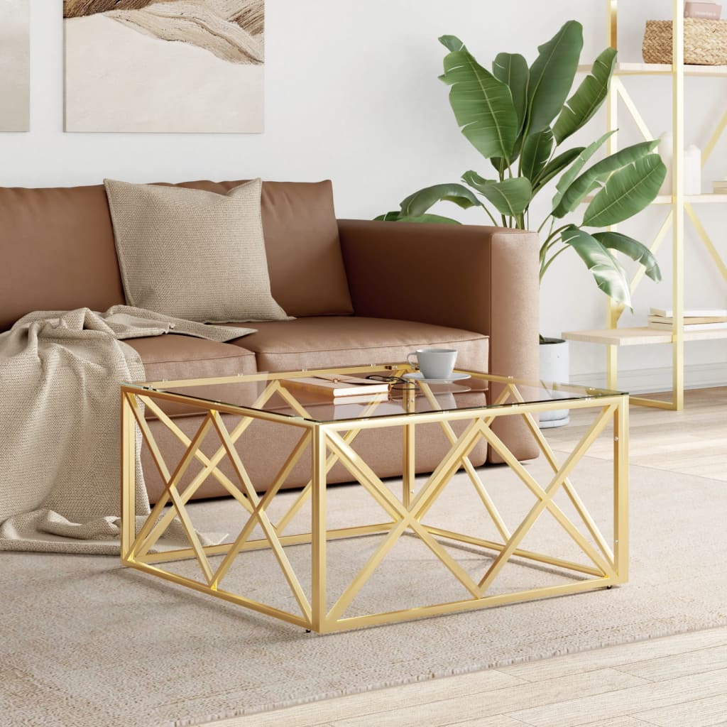 Coffee Table Silver 80X80X40 Cm Stainless Steel And