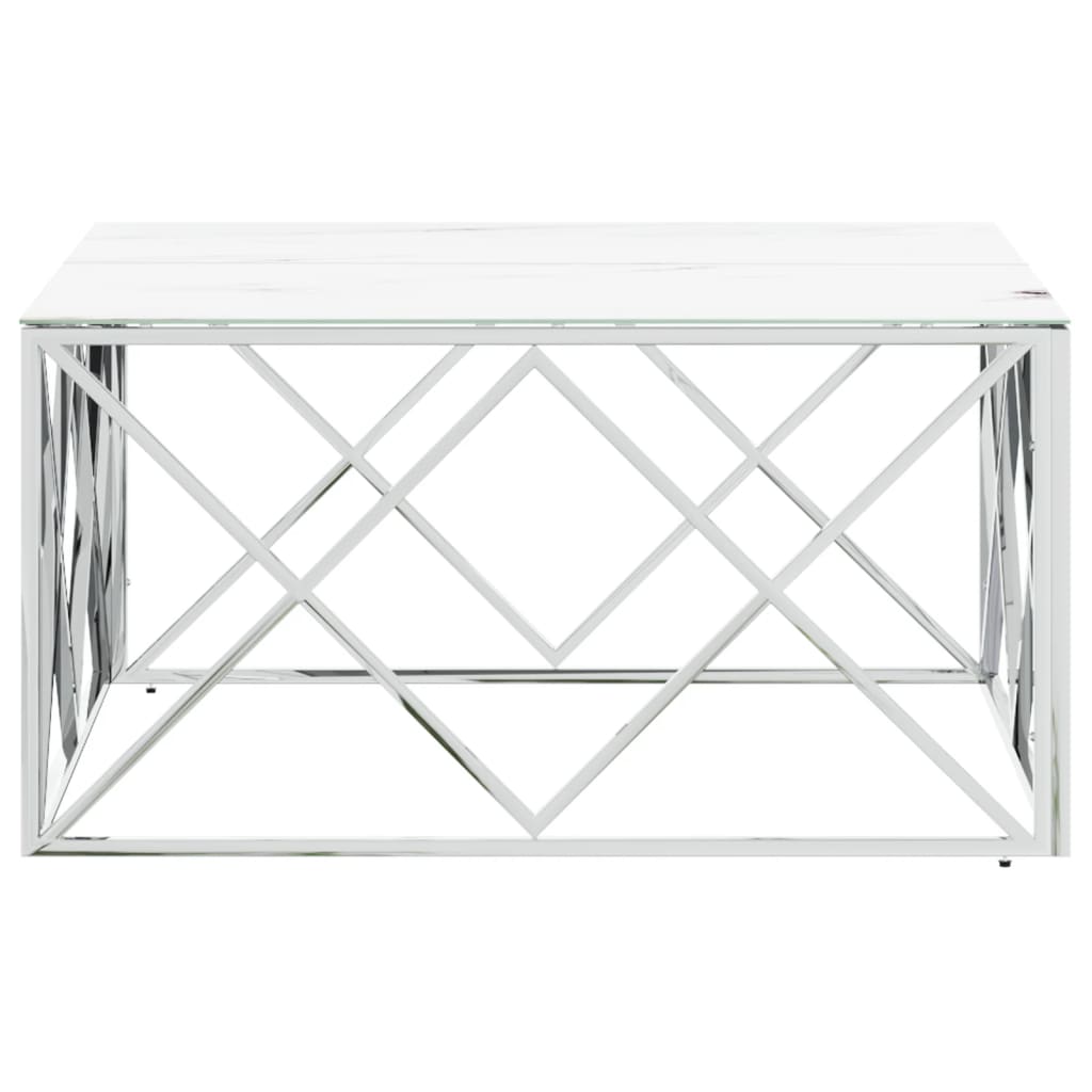 Coffee Table Silver 80X80X40 Cm Stainless Steel And