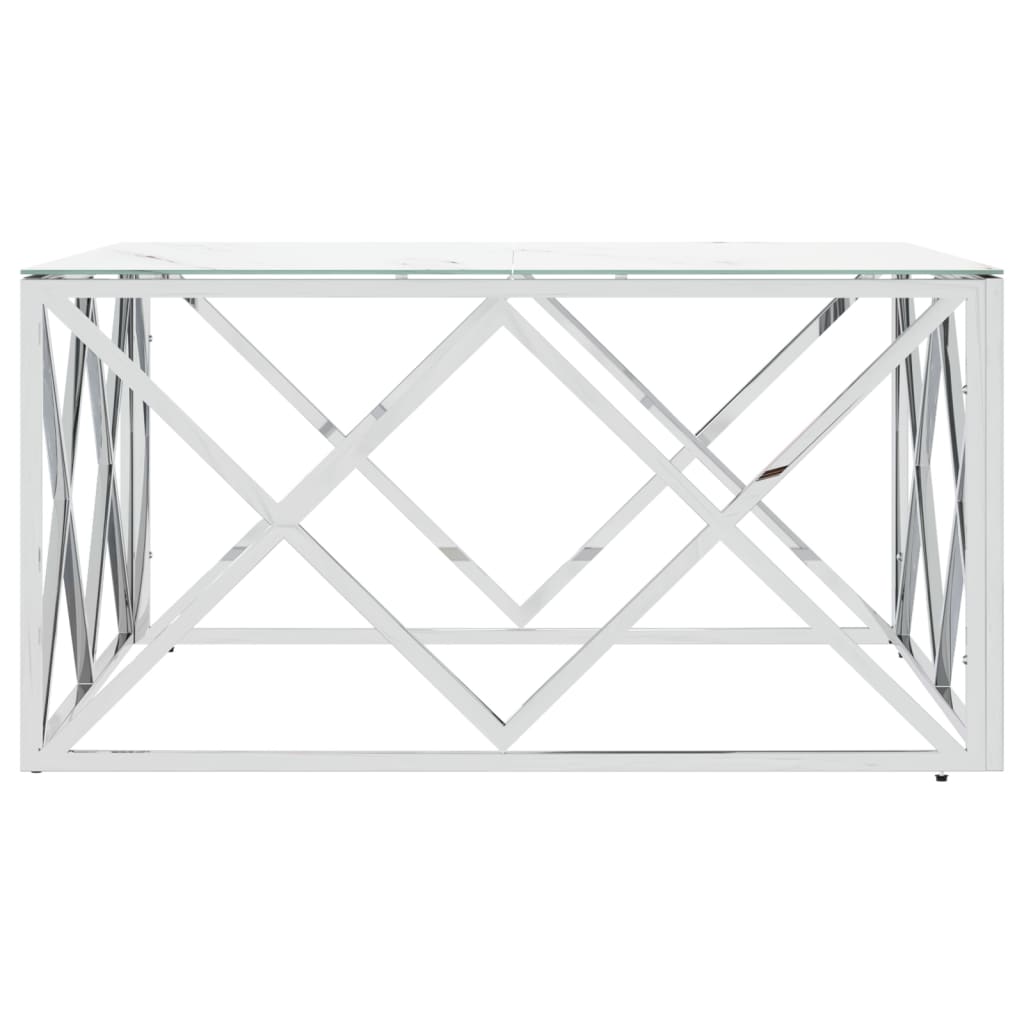 Coffee Table Silver 80X80X40 Cm Stainless Steel And
