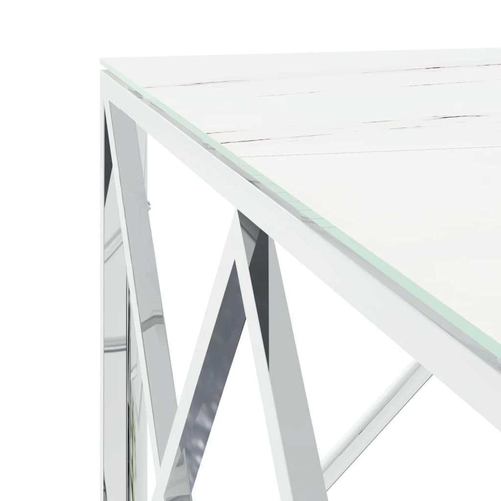 Coffee Table Silver 80X80X40 Cm Stainless Steel And