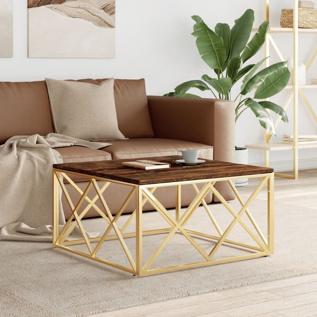 Coffee Table Silver 80X80X40 Cm Stainless Steel And