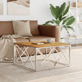 Coffee Table Silver 80X80X40 Cm Stainless Steel And