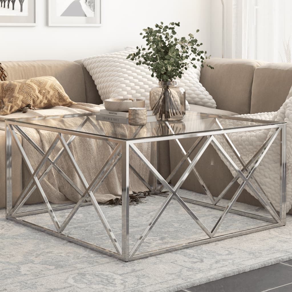 Coffee Table Stainless Steel And Solid Sleeper