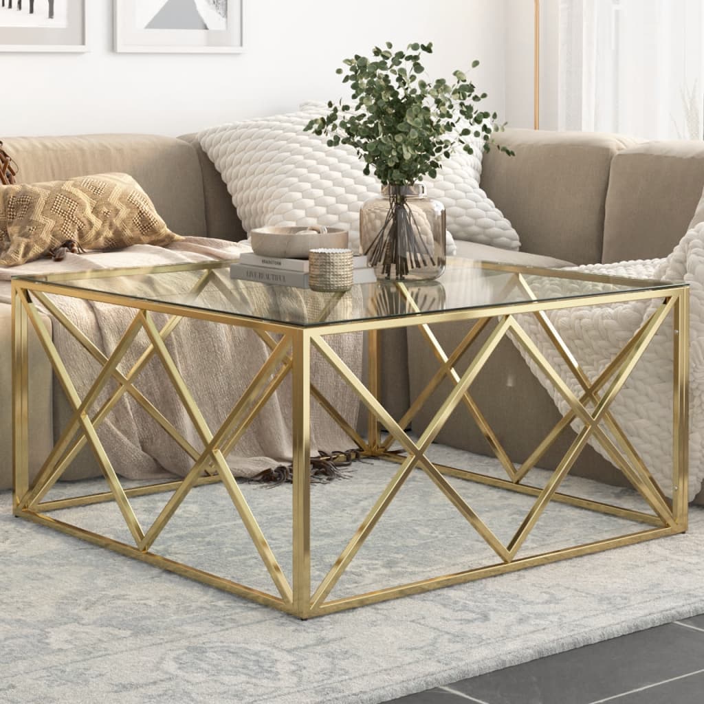 Coffee Table Stainless Steel And Solid Sleeper