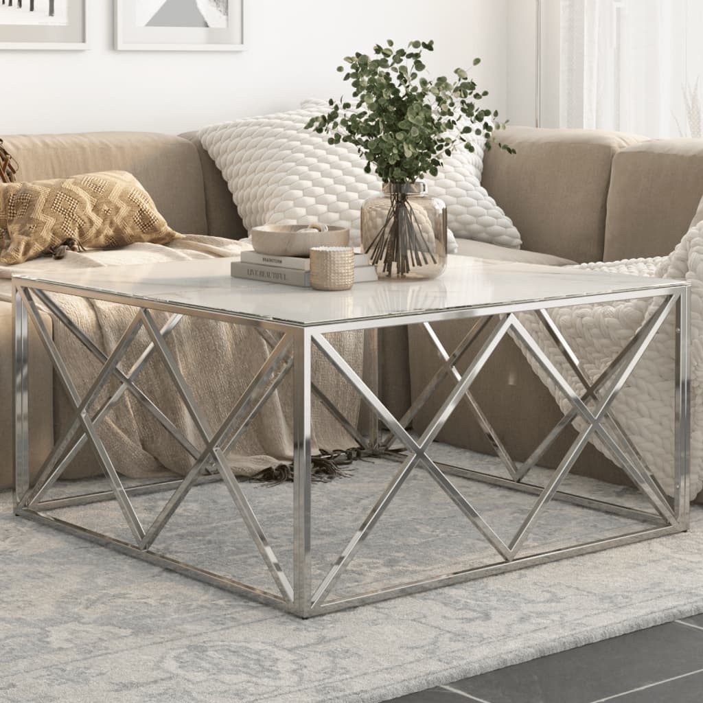 Coffee Table Stainless Steel And Solid Sleeper