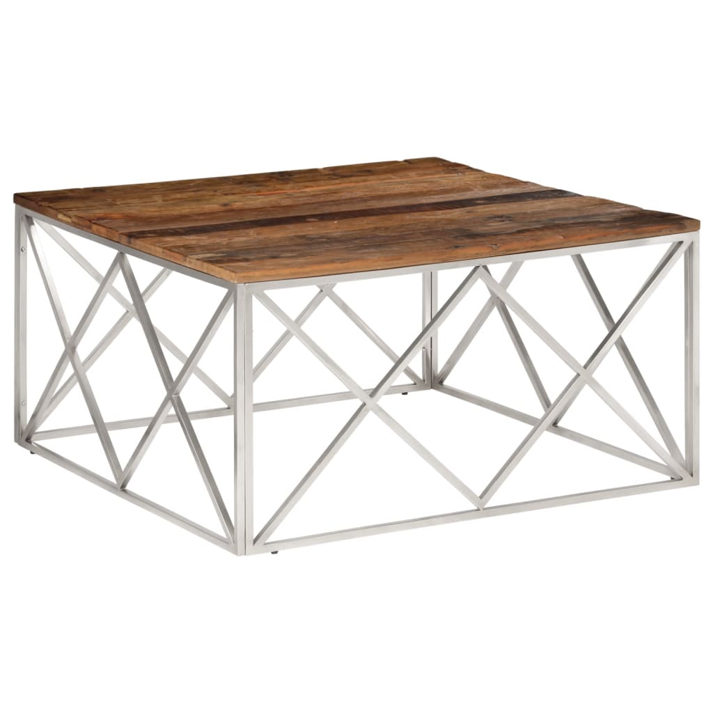 Coffee Table Stainless Steel And Solid Sleeper