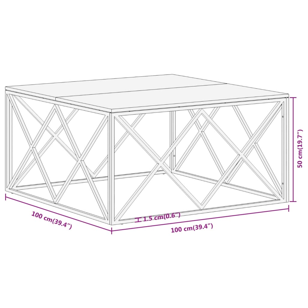Coffee Table Stainless Steel And Solid Sleeper