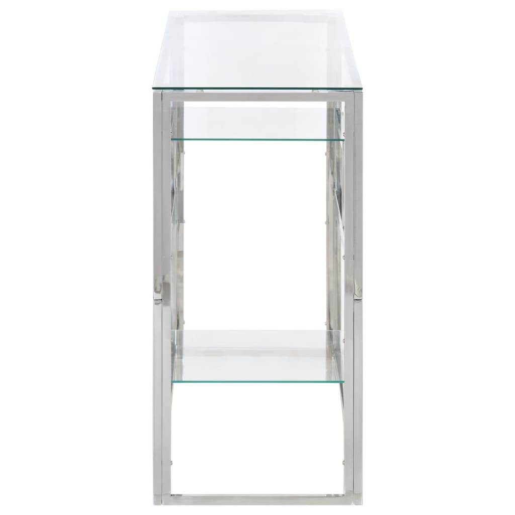 Console Table Stainless Steel And Tempered