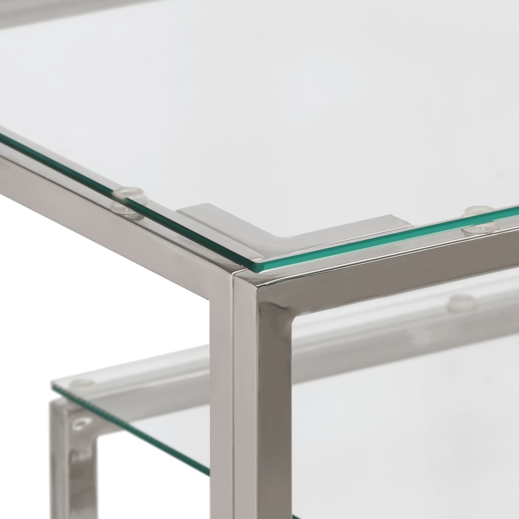 Console Table Stainless Steel And Tempered