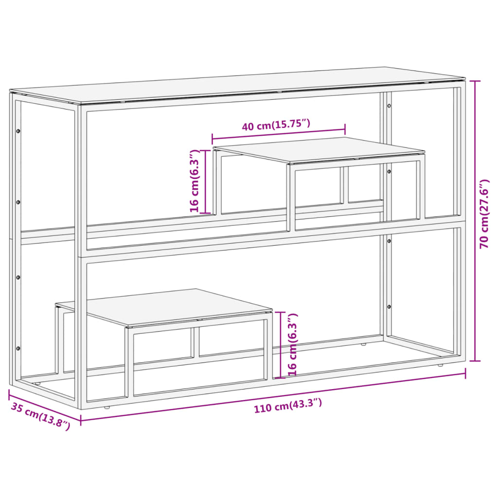 Console Table Stainless Steel And Tempered