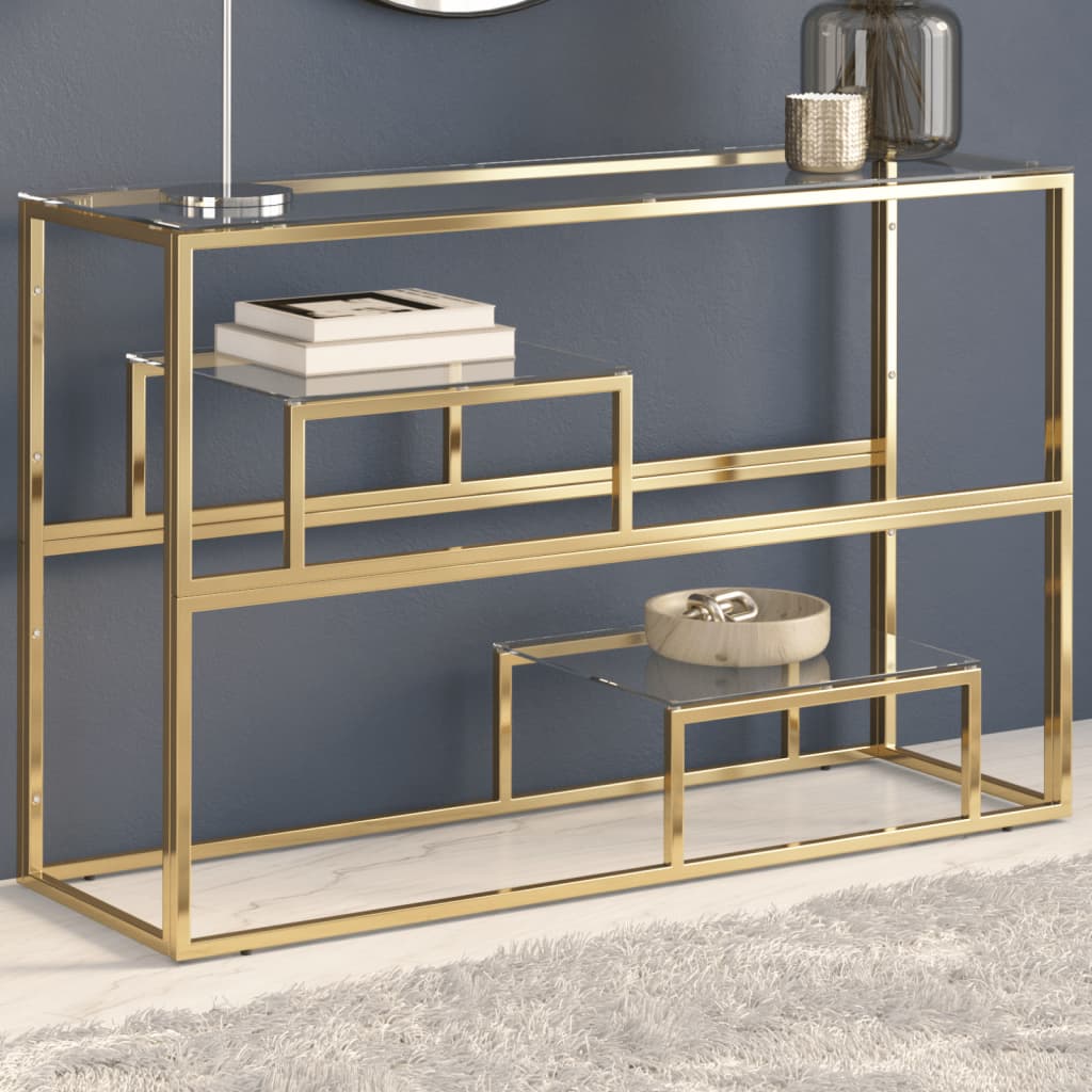 Console Table Stainless Steel And Tempered