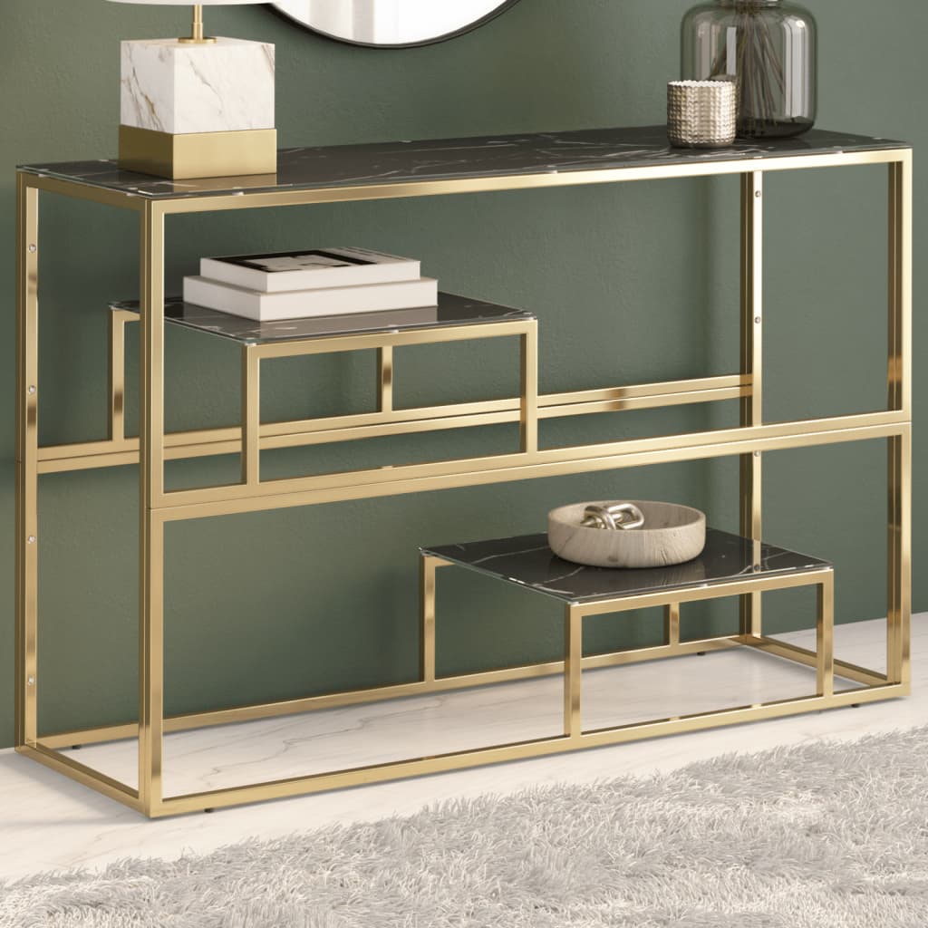 Console Table Stainless Steel And Tempered
