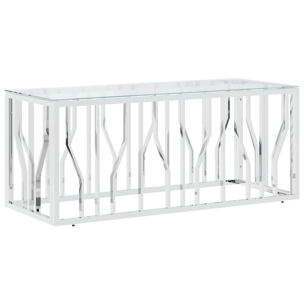 Coffee Table Silver Stainless Steel Solid Acacia Silver And Brown Gold And Black