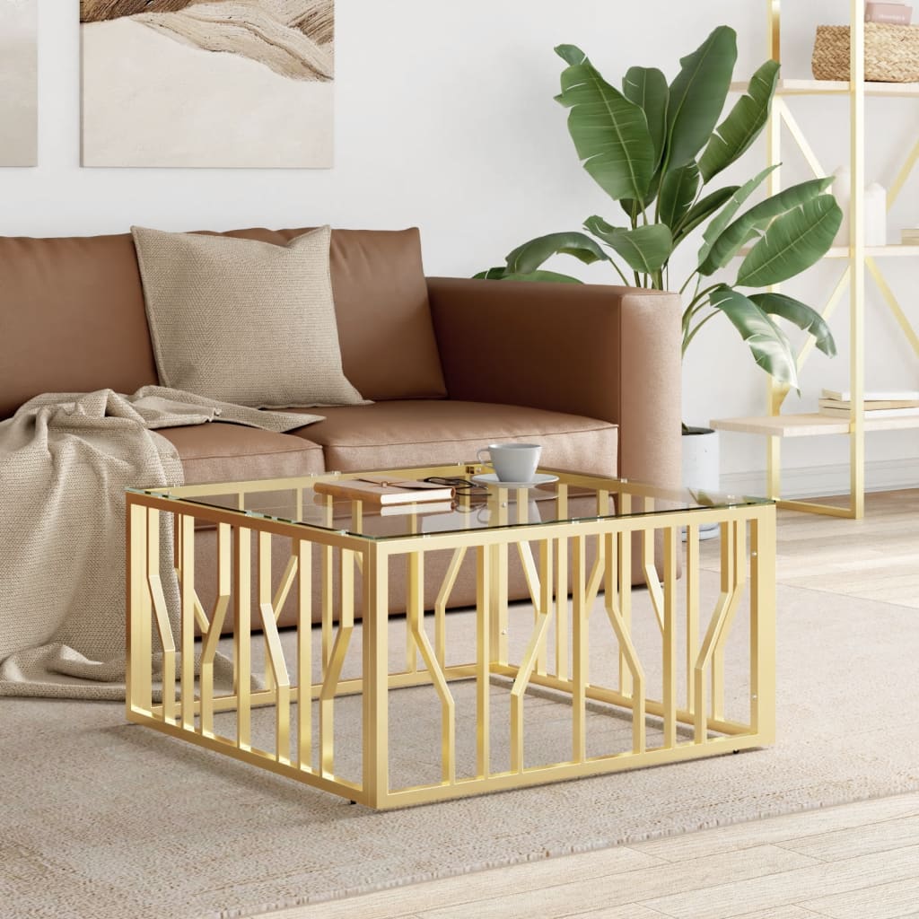 Coffee Table Silver 80X80X40 Cm Stainless Steel And