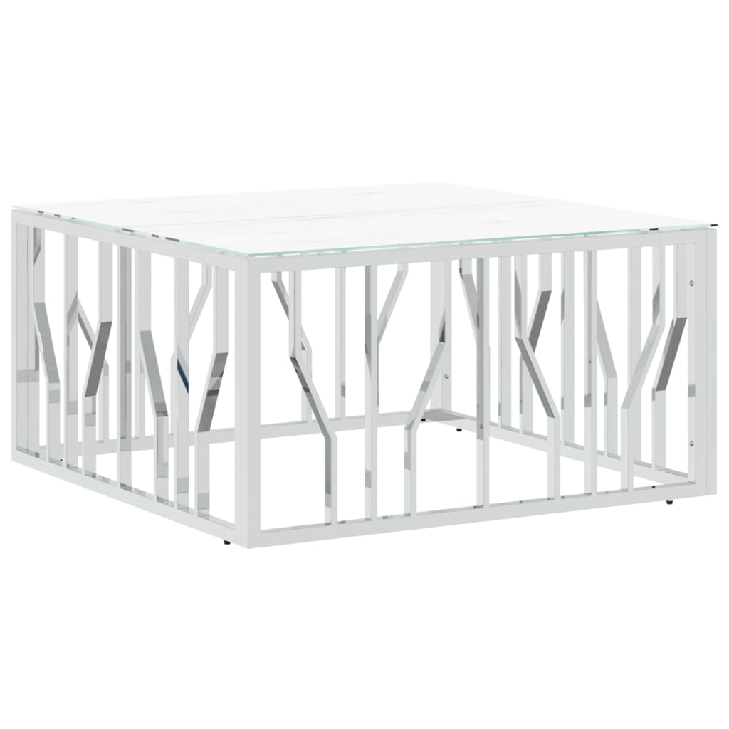 Coffee Table Silver 80X80X40 Cm Stainless Steel And