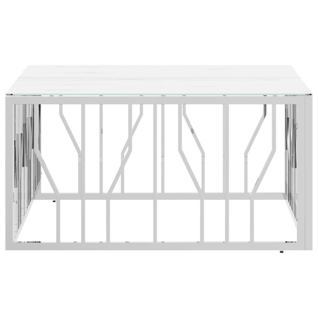Coffee Table Silver 80X80X40 Cm Stainless Steel And