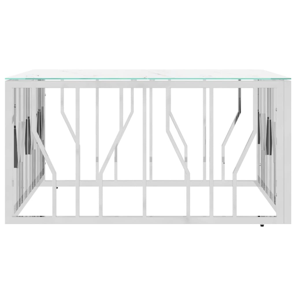 Coffee Table Silver 80X80X40 Cm Stainless Steel And