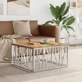 Coffee Table Silver 80X80X40 Cm Stainless Steel And