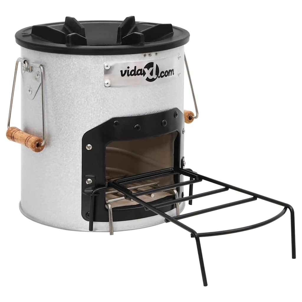 Fireplaces Camping Wood Stove Silver 45X25X26 Cm Steel Galvanised steel 45 cm