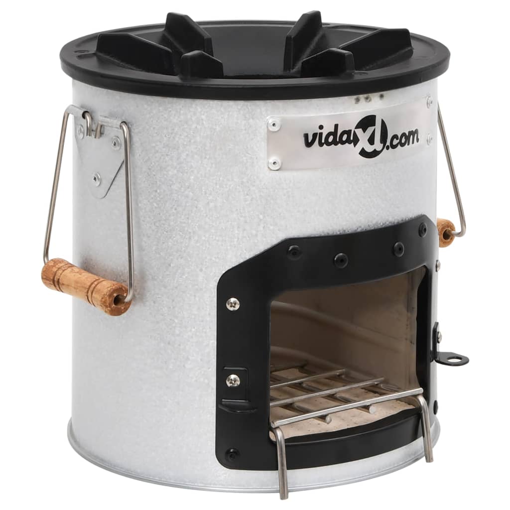 Camping Wood Stove Silver 45X25X26 Cm Steel