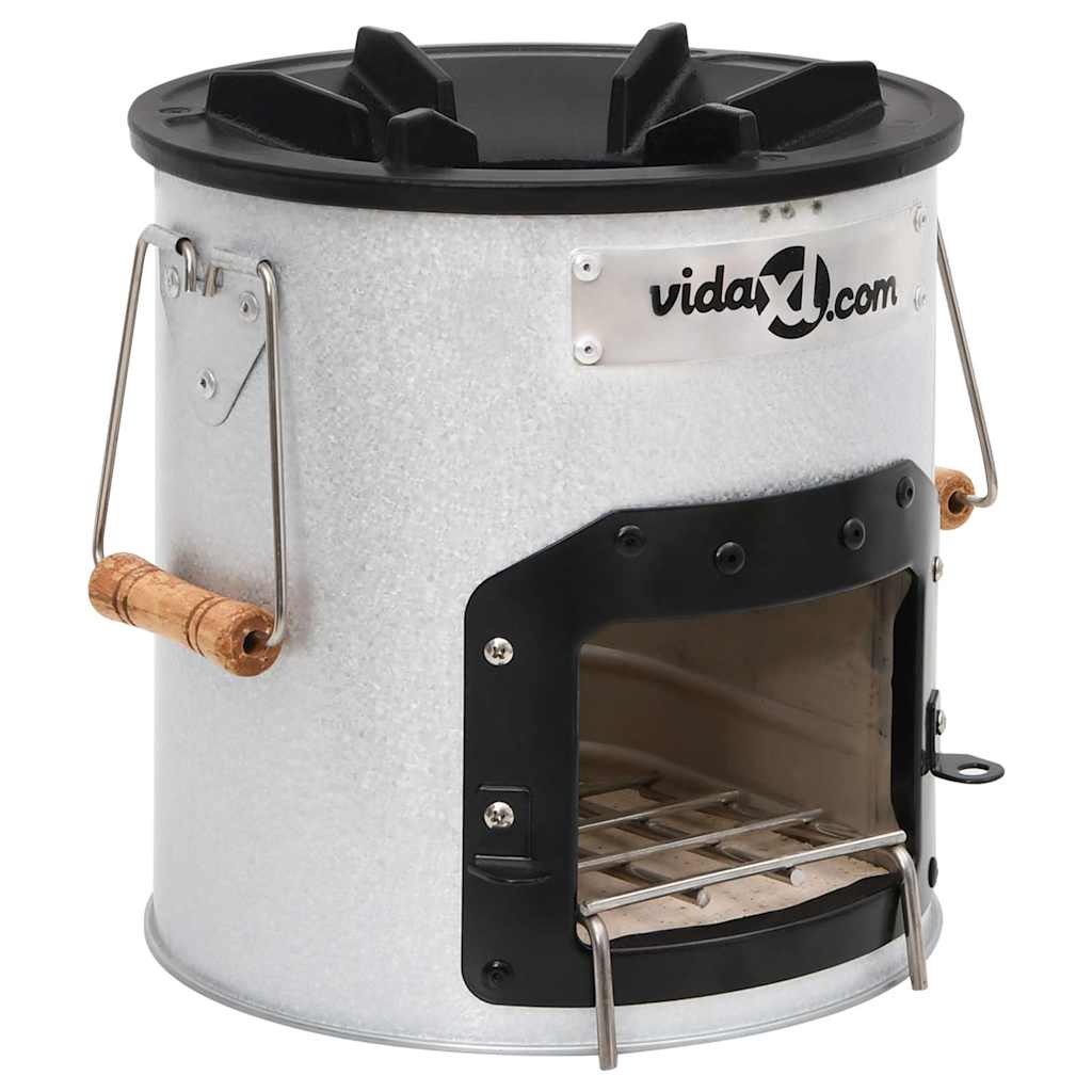 Fireplaces Camping Wood Stove Silver 45X25X26 Cm Steel Galvanised steel 45 cm