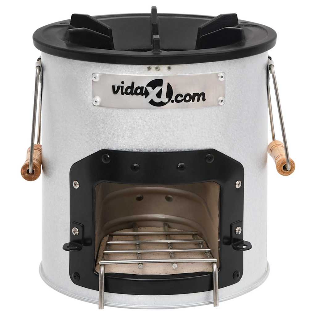 Fireplaces Camping Wood Stove Silver 45X25X26 Cm Steel Galvanised steel 45 cm