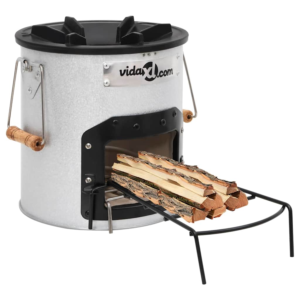 Fireplaces Camping Wood Stove Silver 45X25X26 Cm Steel Galvanised steel 45 cm
