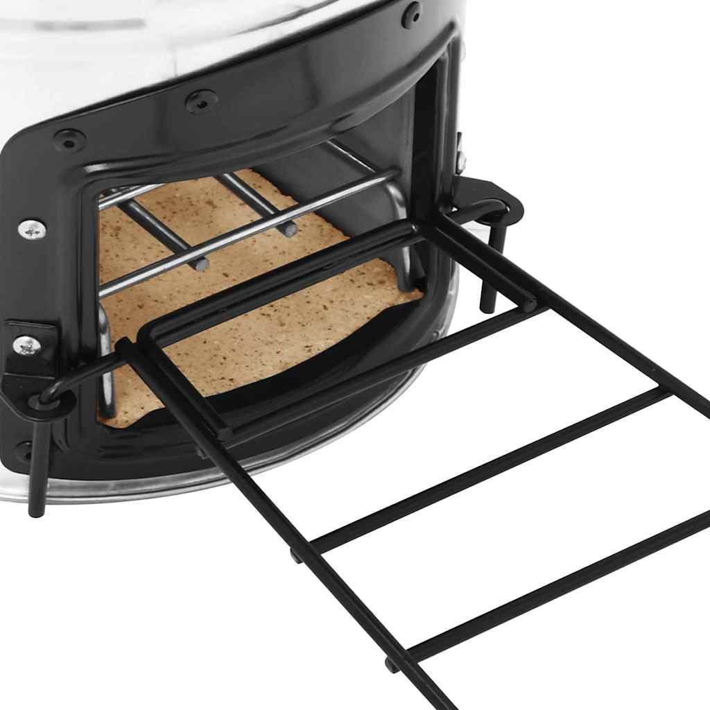 Fireplaces Camping Wood Stove Silver 45.5X33X25.5 Cm Stainless Steel cast iron 4