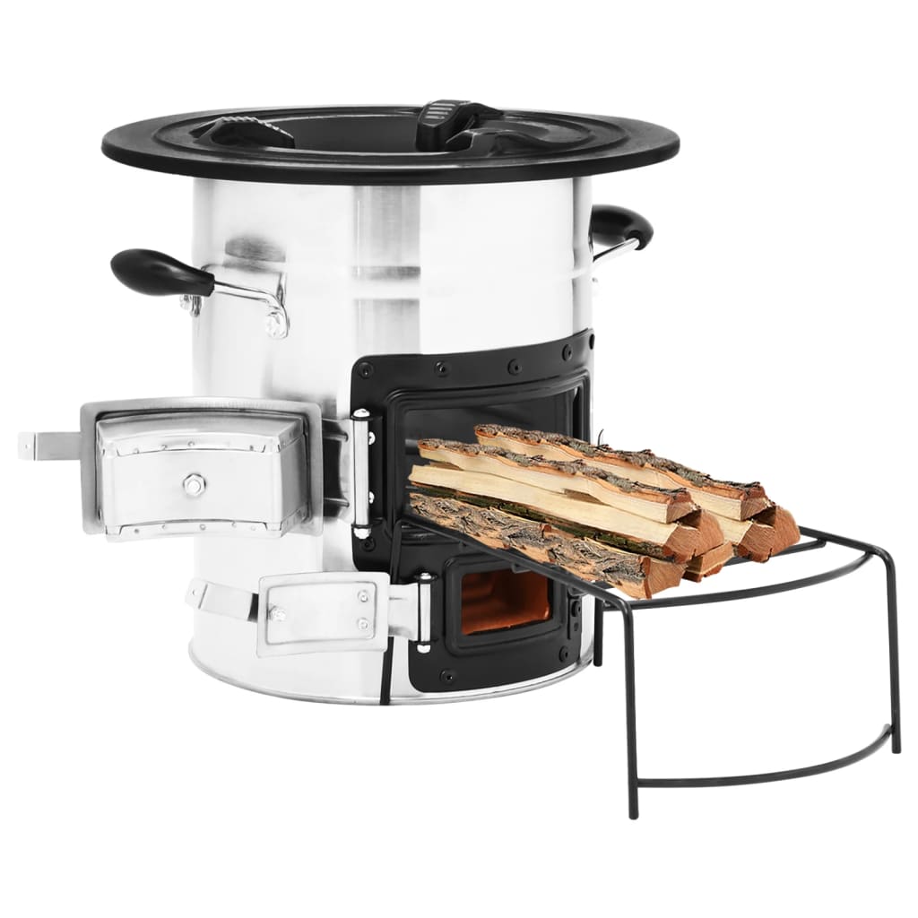 Camping Wood Stove 51.5X35X30.5 Cm Stainless Steel