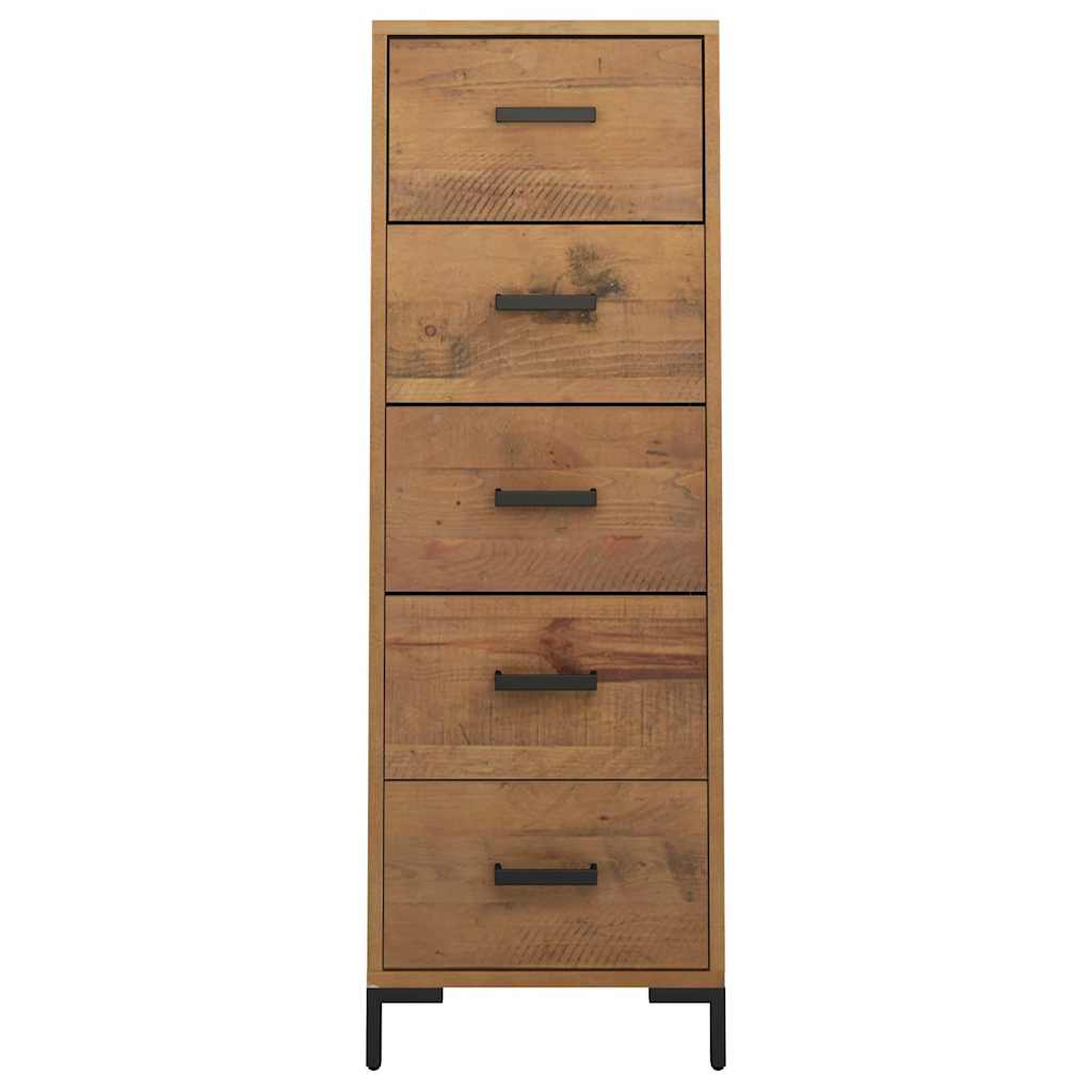 Chest of Drawers Solid Pine 42cm Tallboy Bedroom Storage Cabinet Wooden metal 42