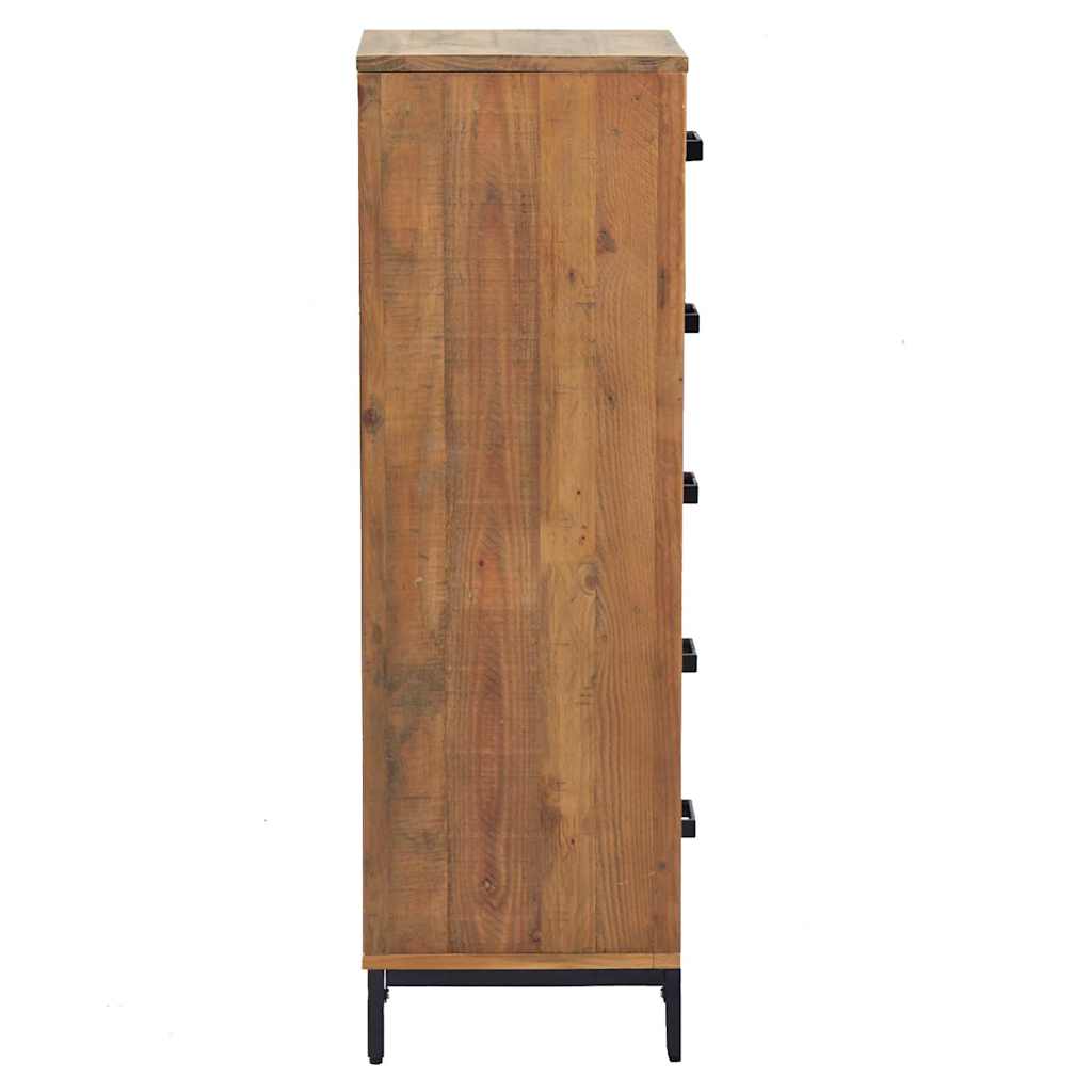Chest of Drawers Solid Pine 42cm Tallboy Bedroom Storage Cabinet Wooden metal 42