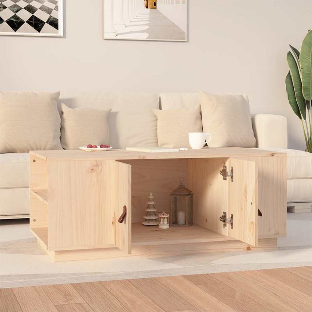 Coffee Table 100X50X41 Cm Solid Wood Pine Natural Black Honey Brown Grey White 1