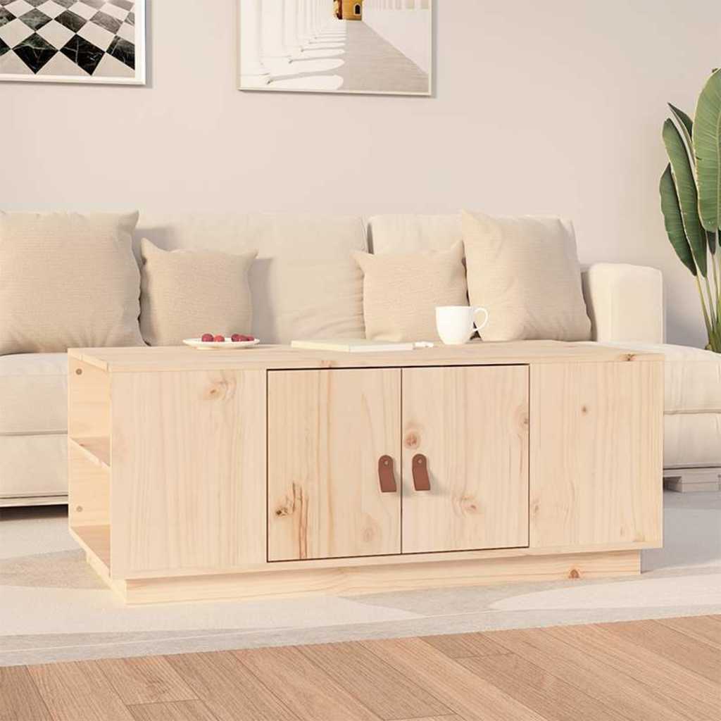 Coffee Table 100X50X41 Cm Solid Wood Pine Natural Black Honey Brown Grey White 1