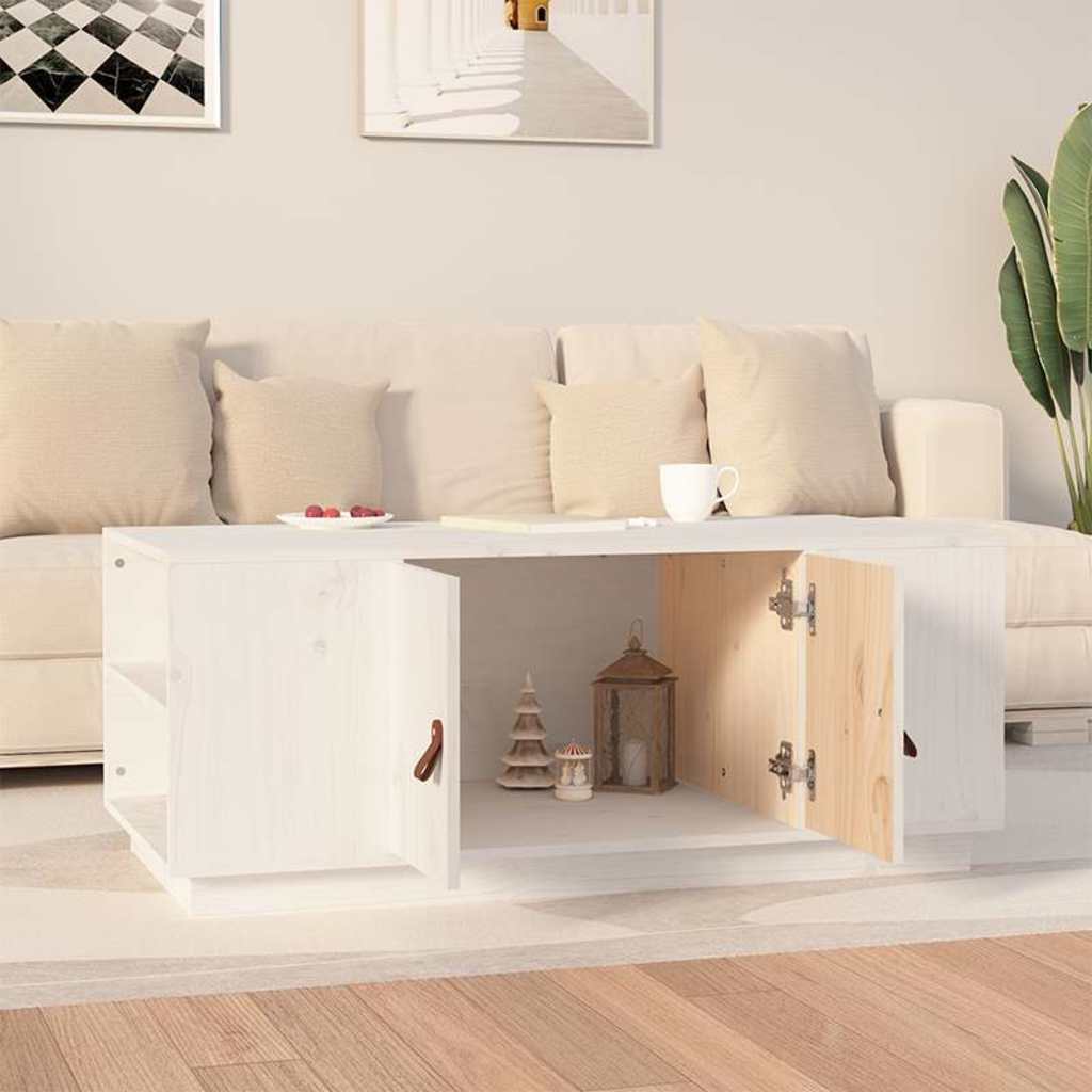 Coffee Table 100X50X41 Cm Solid Wood Pine Natural Black Honey Brown Grey White 1