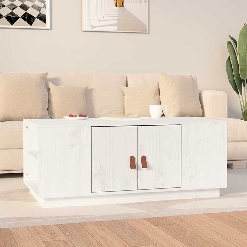 Coffee Table 100X50X41 Cm Solid Wood Pine Natural Black Honey Brown Grey White 1