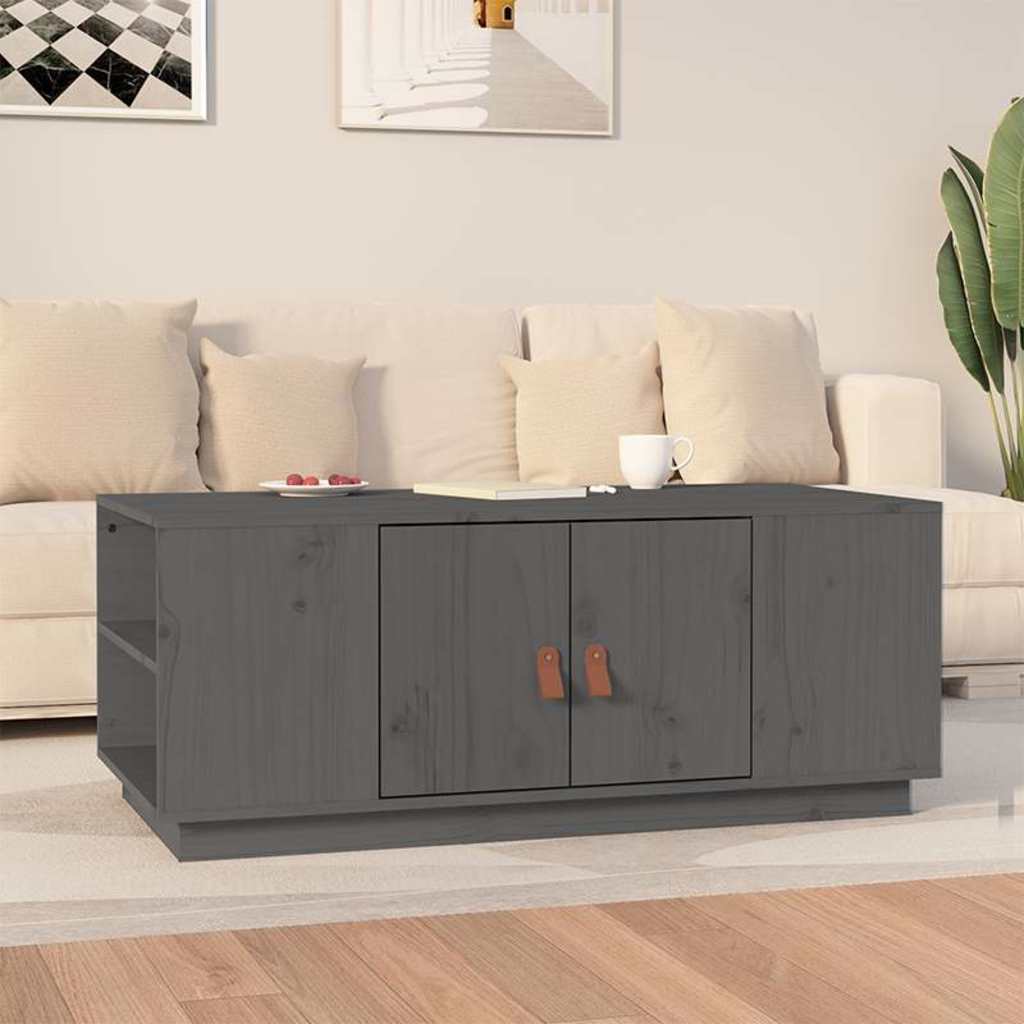 Coffee Table 100X50X41 Cm Solid Wood Pine Natural Black Honey Brown Grey White 1