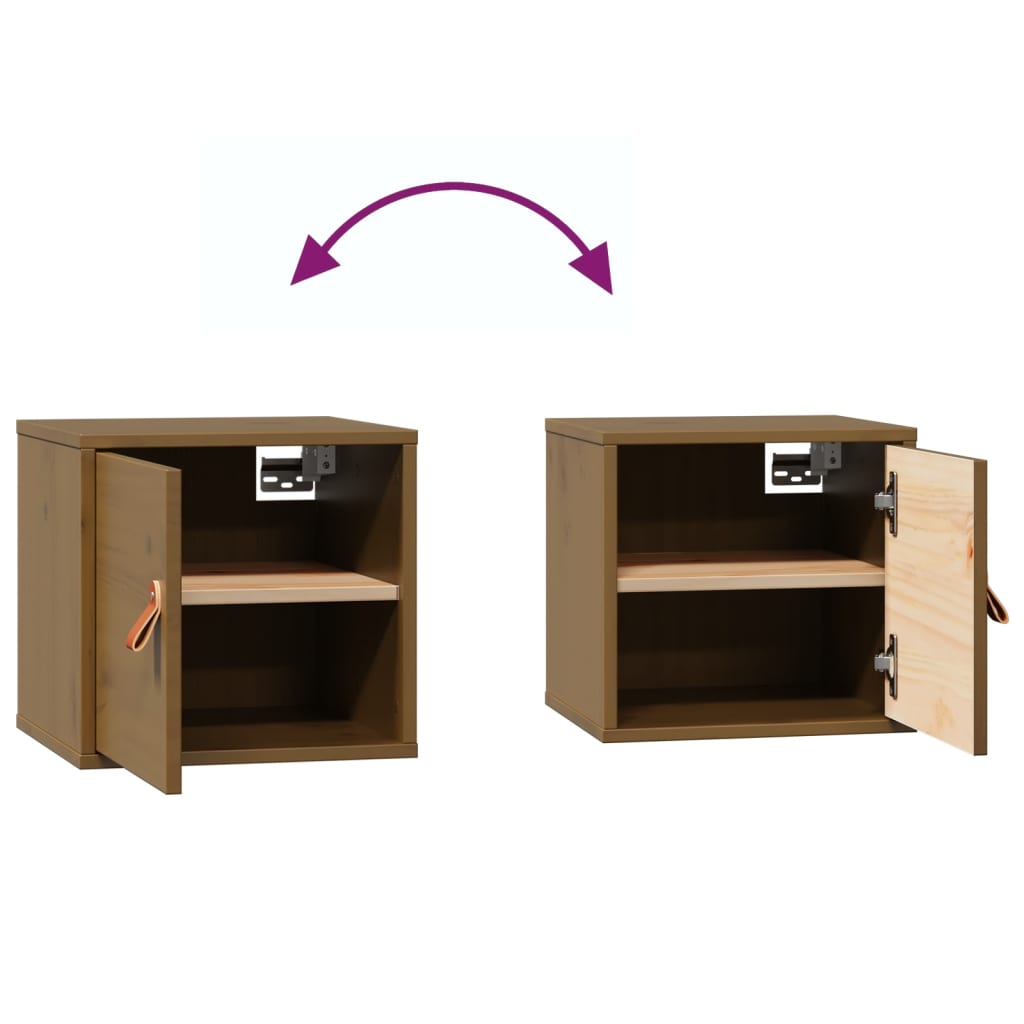 Wall Cabinets 2 Pcs 31.5X30X30 Cm Solid Wood Pine