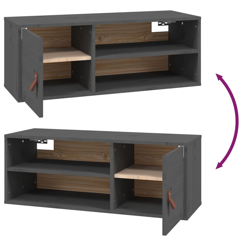 Wall Cabinet 80X30X30 Cm Solid Wood Pine