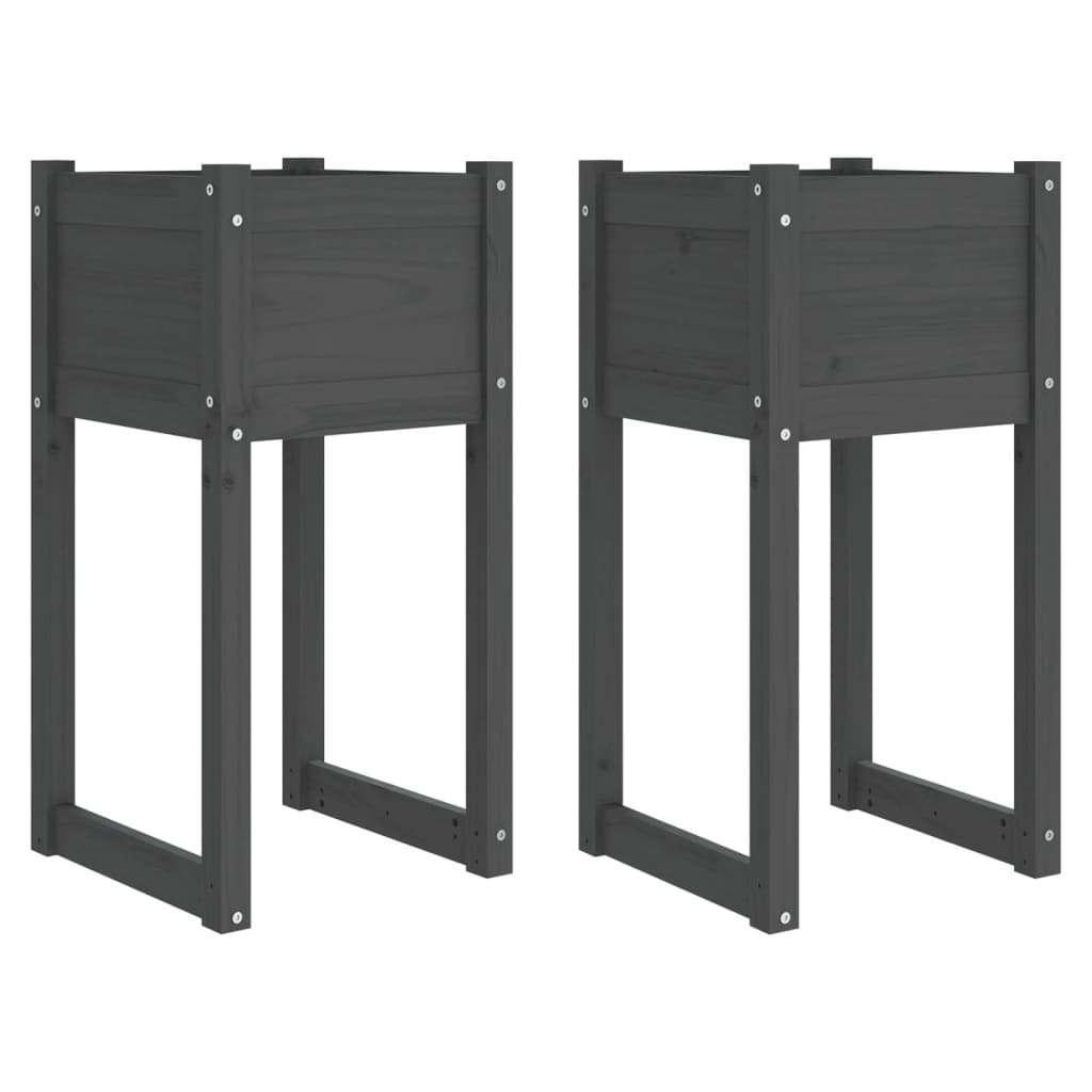 Planters 2 Pcs Solid Wood Pine