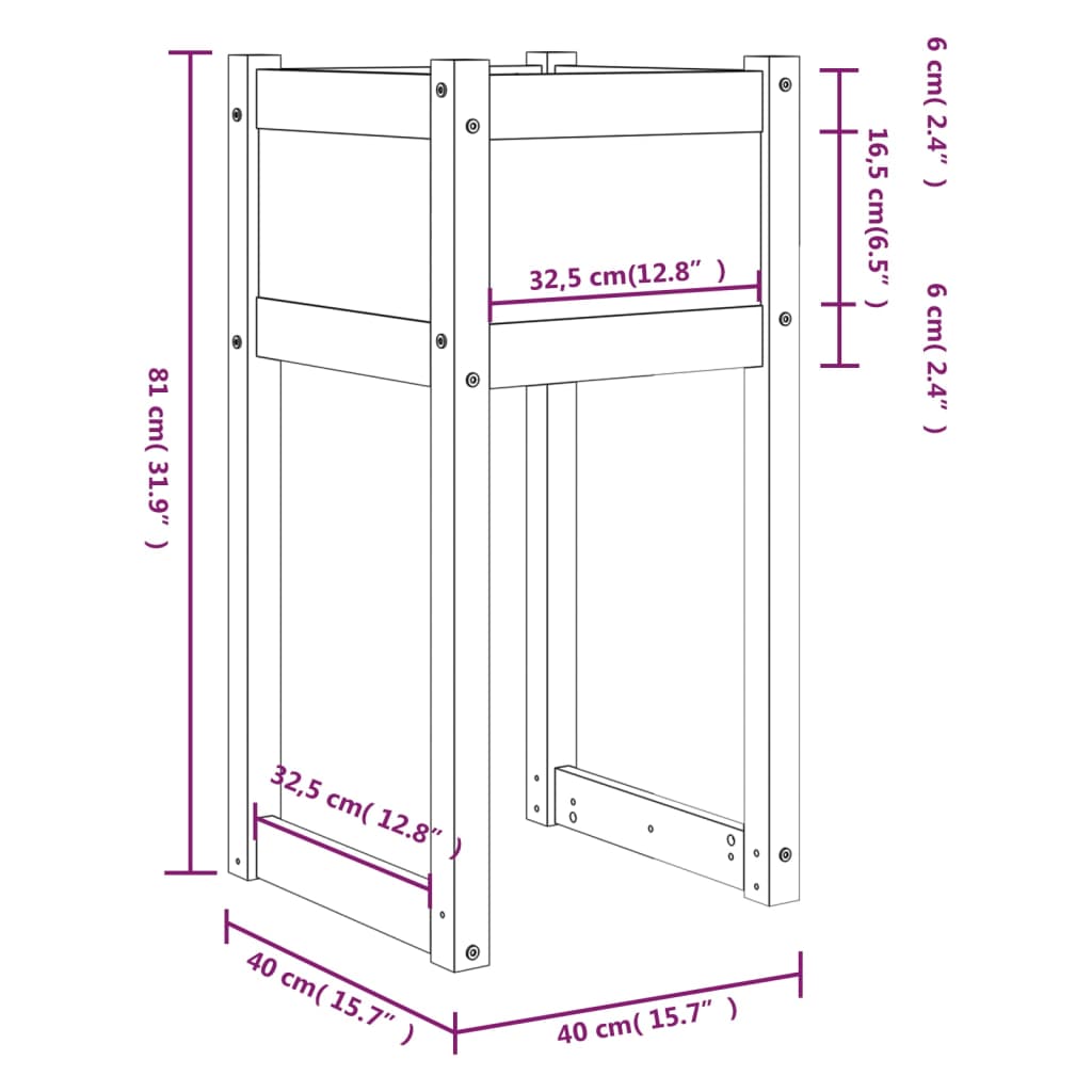 Planters 2 Pcs Solid Wood Pine