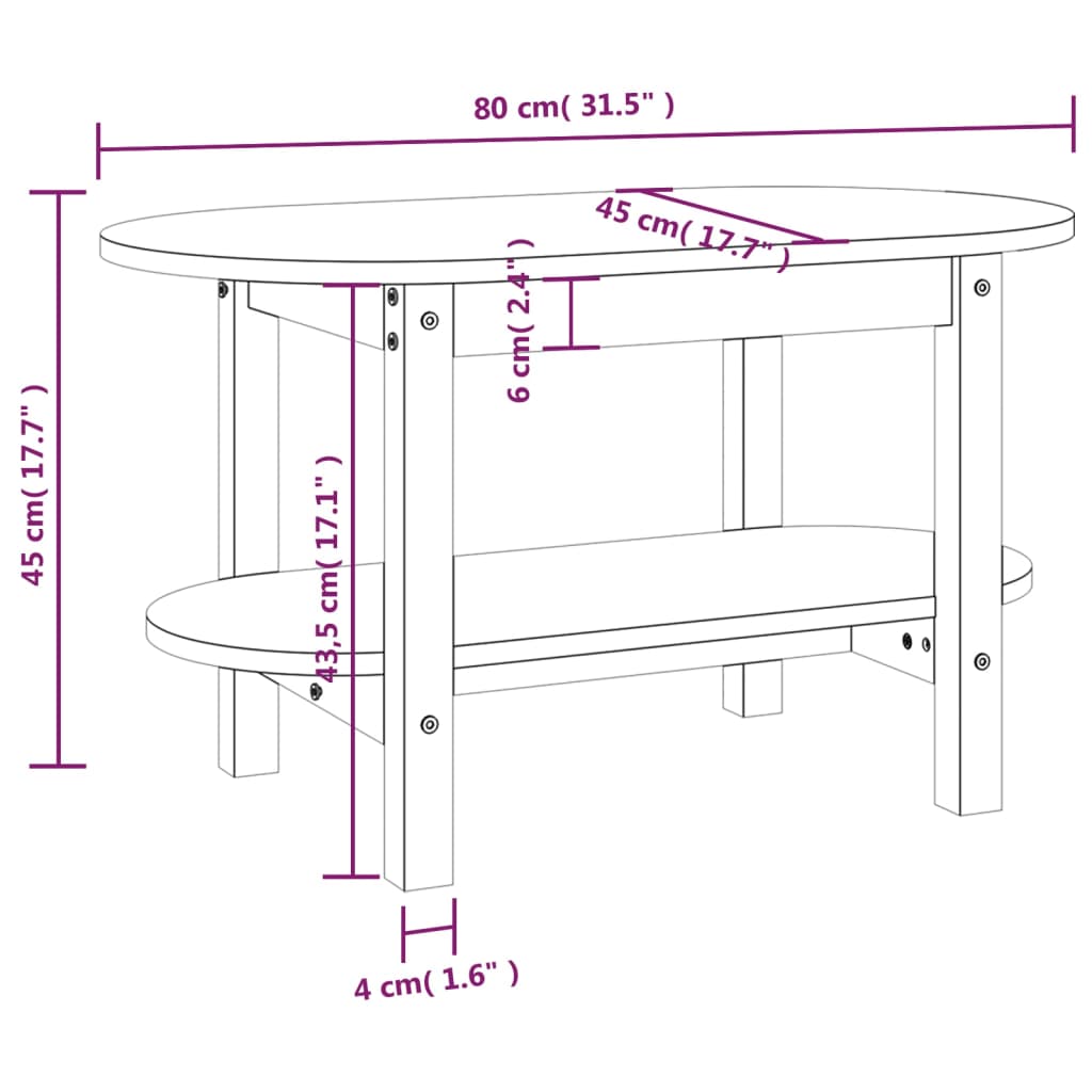 Coffee Table Solid Wood Pine