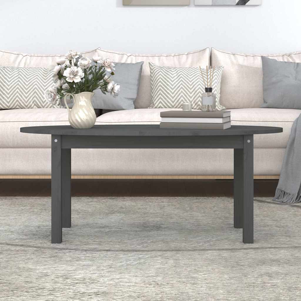 Coffee Table Solid Wood Pine grey white Solid pinewood 80 x 40 x 35 cm 110 cm