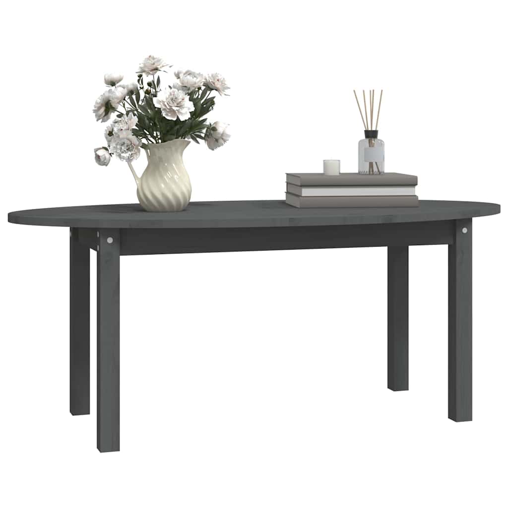 Coffee Table Solid Wood Pine grey white Solid pinewood 80 x 40 x 35 cm 110 cm