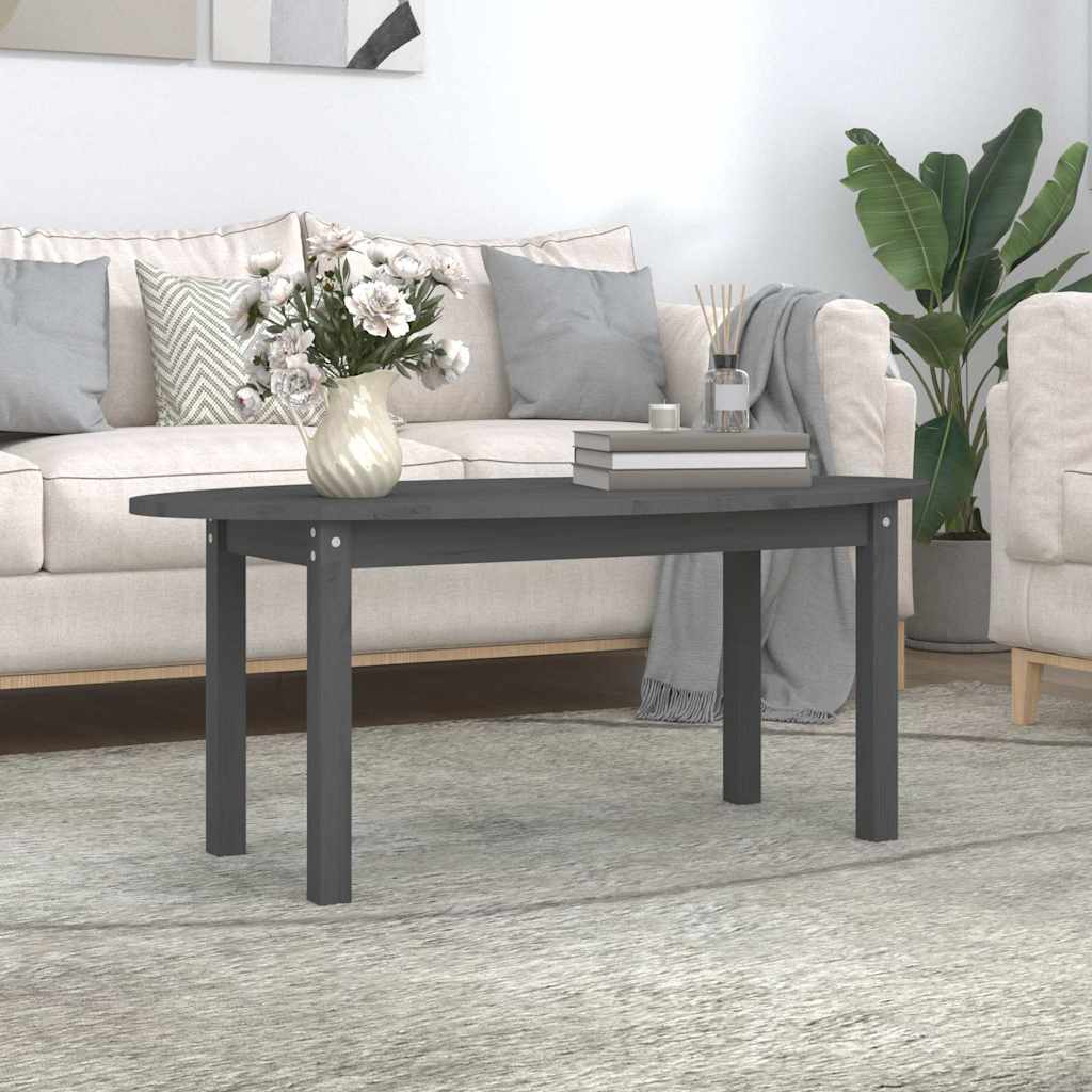 Coffee Table Solid Wood Pine grey white Solid pinewood 80 x 40 x 35 cm 110 cm